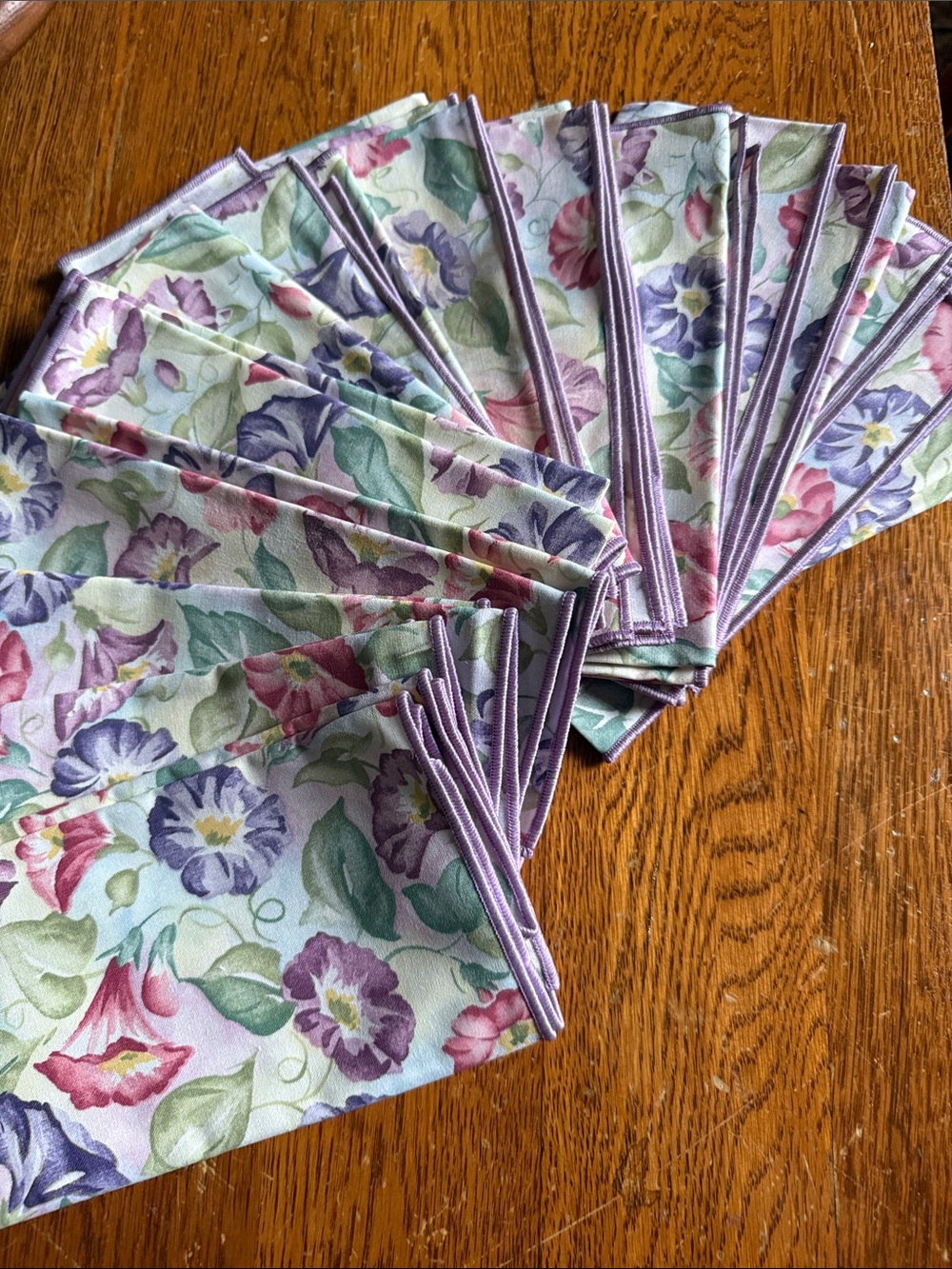 Brand New Longaberger Morning Glory Napkins-Set of 13